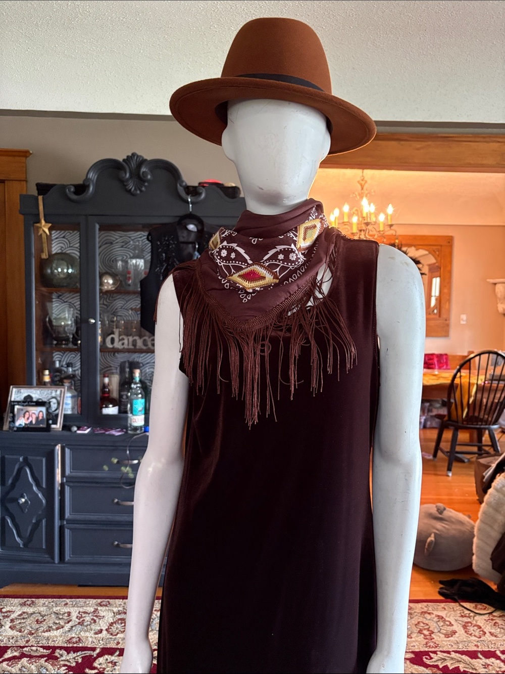 # 124  handcrafted Fringed Aztec Bandana